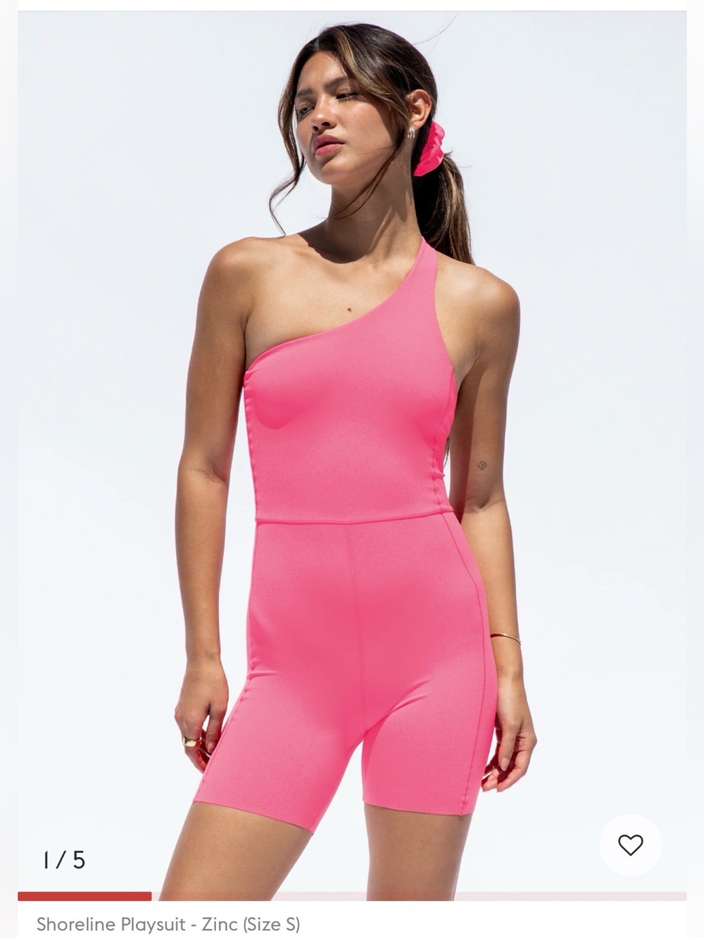 Left On Friday Shoreline Playsuit - Color Zinc (Neon Pink)